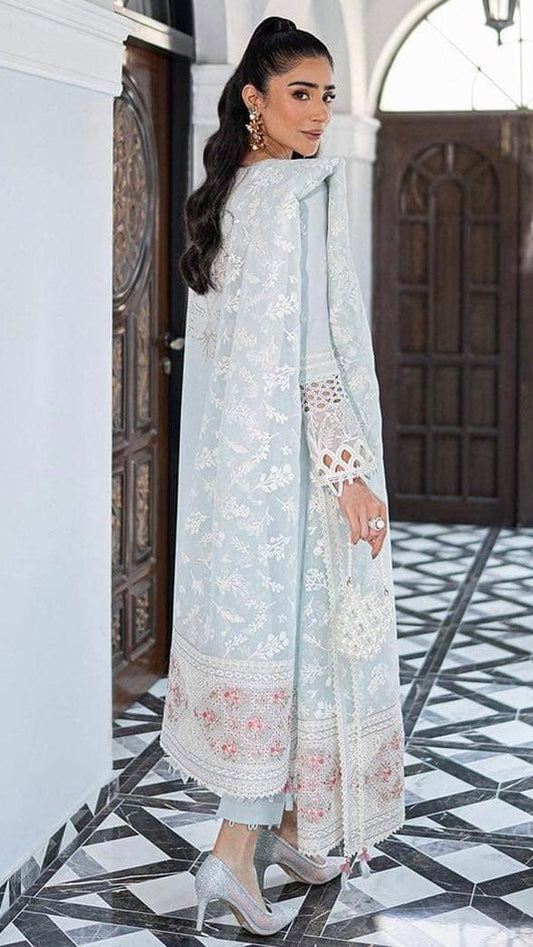 QALAMKAR LAWN SKY BLUE